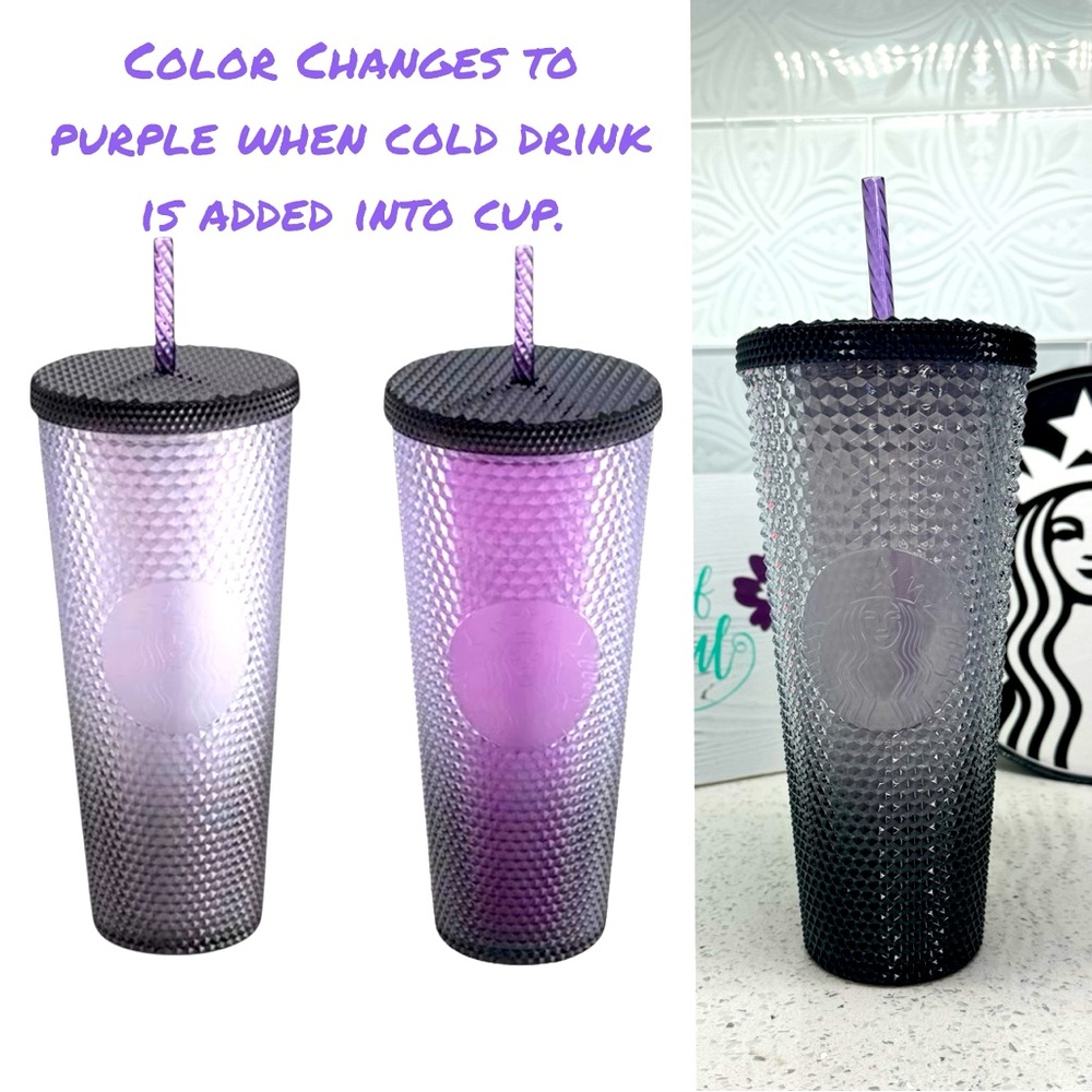 Starbucks Magic Halloween Clear/Purple Color Changing Studded Tumbler, Taiwan